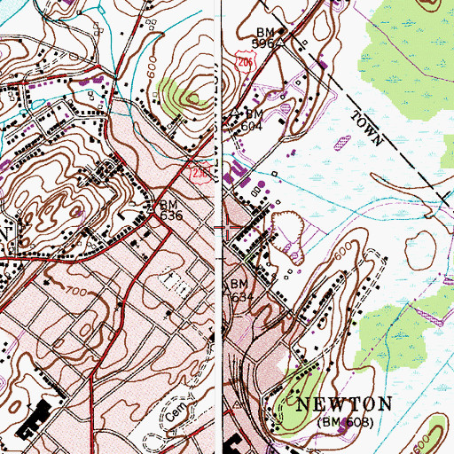Topographic Map of Newton Fire Prevention Office, NJ