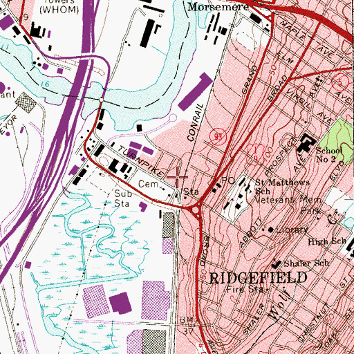 Topographic Map of Ridgefield Fire Prevention Bureau, NJ