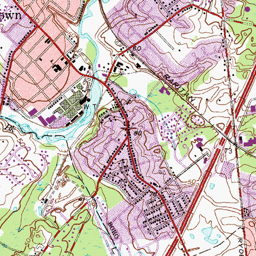 Topographic Map of Milltown Fire Department Eureka Engine Company 1, NJ