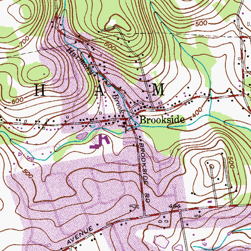 Topographic Map of Mendham Township Fire Department, NJ