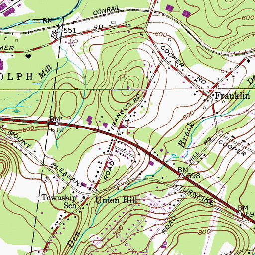 Topographic Map of Denville Volunteer Fire and Rescue Company 2, NJ
