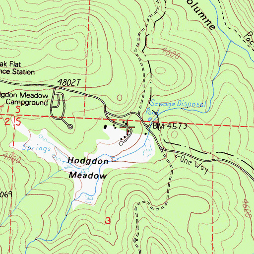 Topographic Map of Hodgdon Ranch (historical), CA