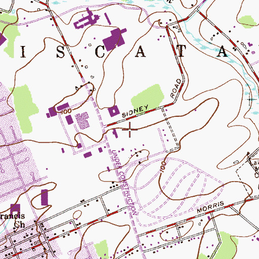 Topographic Map of Piscataway Township Fire Prevention Bureau, NJ