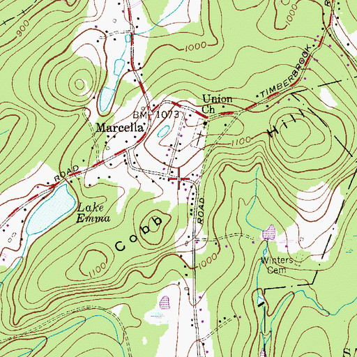 Topographic Map of Rockaway Township Fire Department Marcella Fire Company 3, NJ