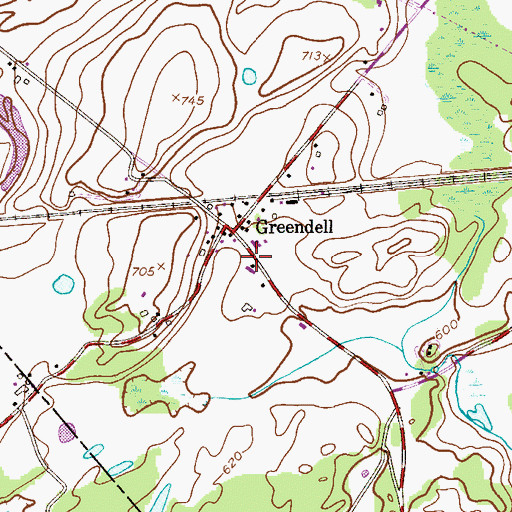Topographic Map of Green Township Volunteer Fire Department, NJ