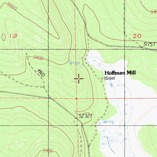 Topographic Map of Hoffman Mill, CA