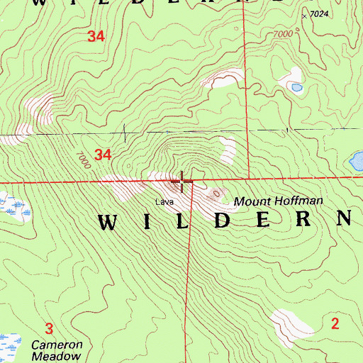 Topographic Map of Mount Hoffman, CA