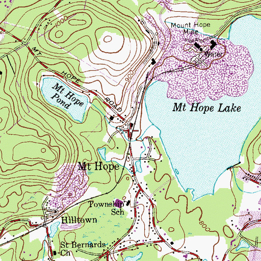 Topographic Map of Rockaway Township Fire Department Mount Hope Fire Company 2, NJ