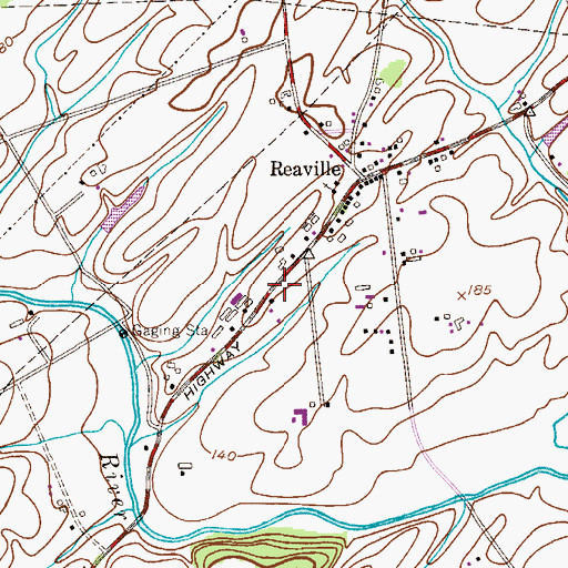 Topographic Map of Amwell Valley Ambulance, NJ