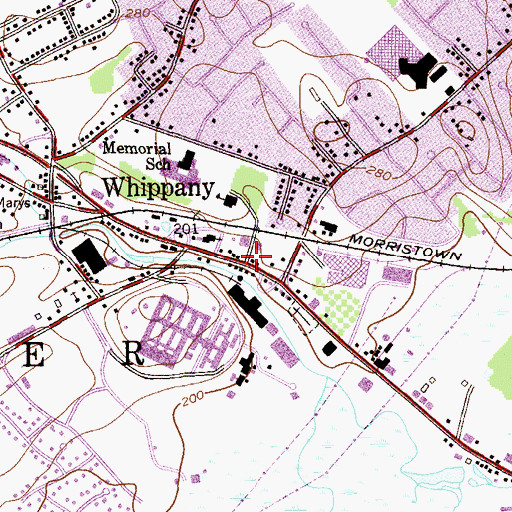 Topographic Map of Hanover Township Fire Prevention Bureau, NJ