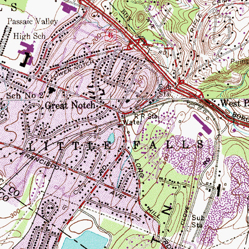 Topographic Map of Little Falls Division of Fire Company 4, NJ