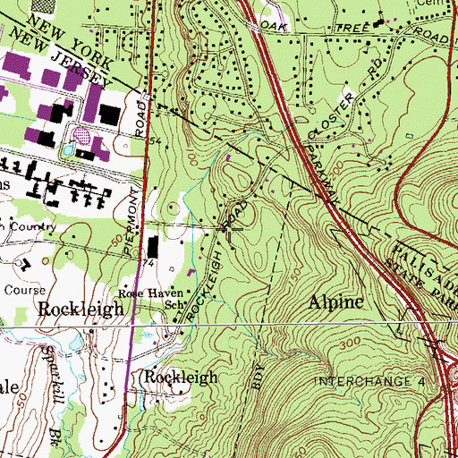 Topographic Map of Rockleigh Fire Department, NJ
