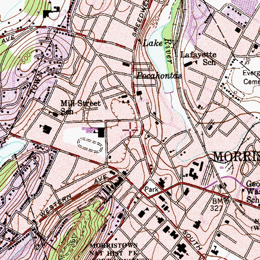 Topographic Map of Morristown Ambulance Squad, NJ