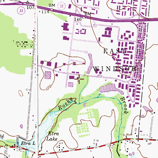 Topographic Map of East Windsor Rescue Squad, NJ