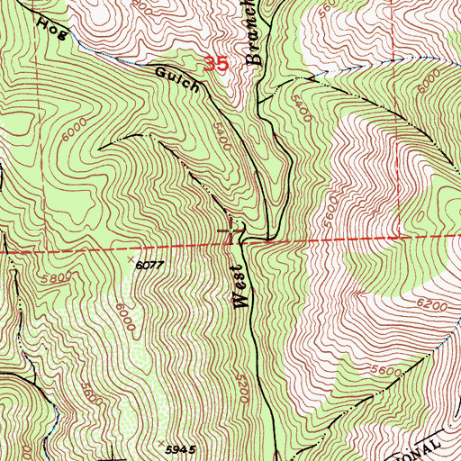 Topographic Map of Hog Gulch, CA
