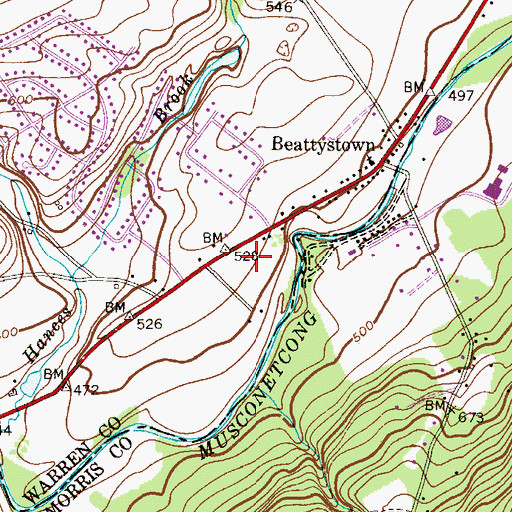 Topographic Map of Tri - County Volunteer Fire Company, NJ