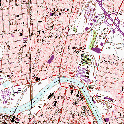 Topographic Map of Hawthorne Volunteer Fire Department Engine Company 4, NJ