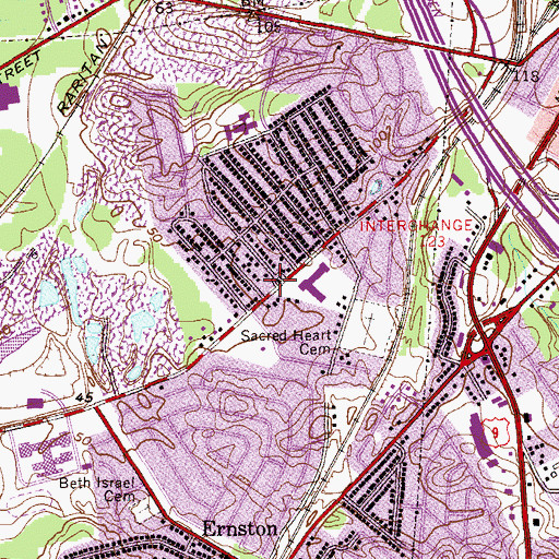 Topographic Map of Sayreville Fire Department President Park Fire Company 5, NJ