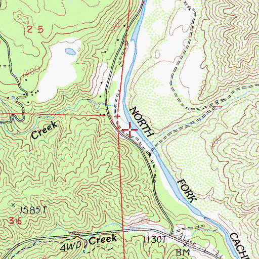 Topographic Map of Hog Hollow Creek, CA