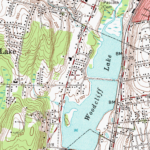 Topographic Map of Woodcliff Lake Fire Department, NJ