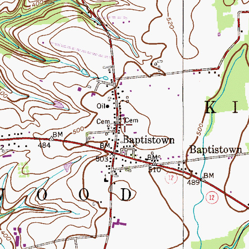Topographic Map of Kingwood Township Rescue Squad, NJ