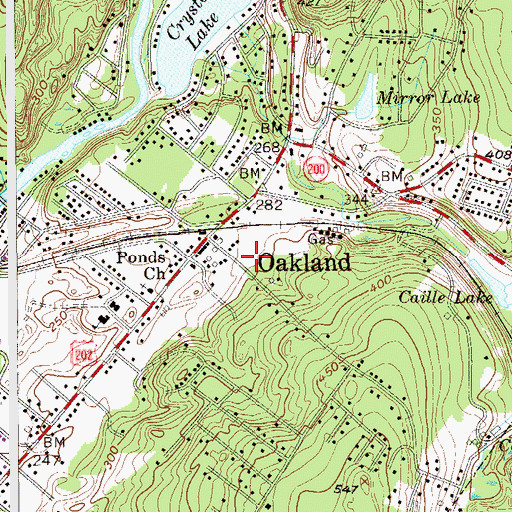 Topographic Map of Oakland Fire Department, NJ