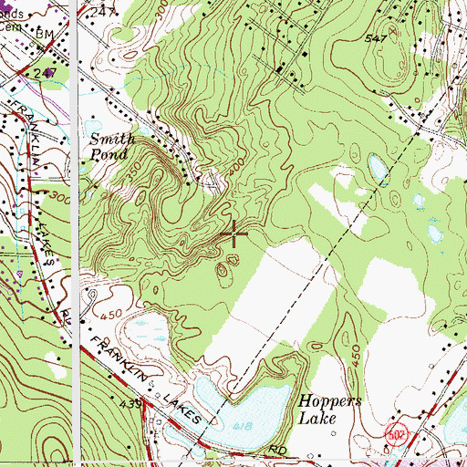 Topographic Map of Oakland Fire Department Station 3, NJ