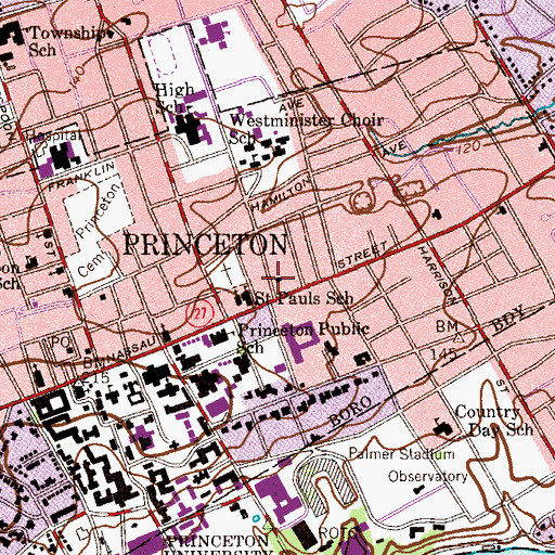 Topographic Map of Princeton Engine Company 1, NJ