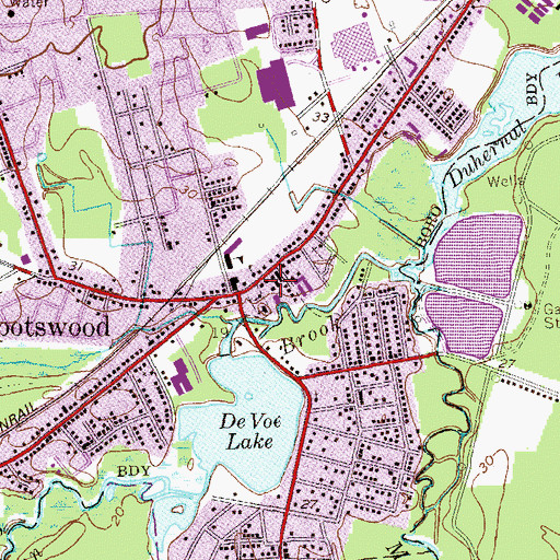 Topographic Map of Spotswood Volunteer Fire Department, NJ