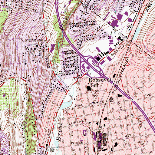 Topographic Map of Hawthorne Volunteer Fire Department Rescue 5 Headquarters, NJ