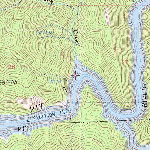 Topographic Map of Hogback Creek, CA