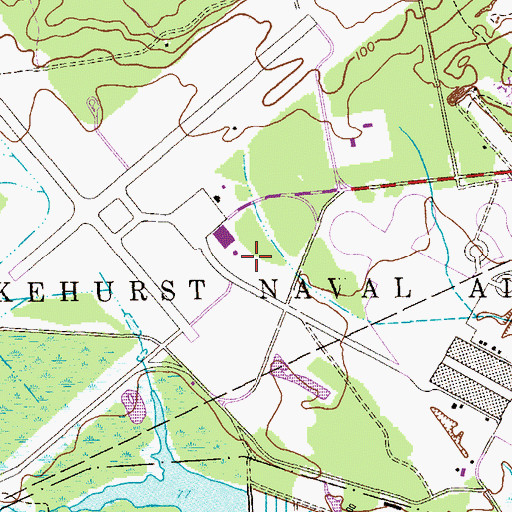 Topographic Map of Navy Lyndhurst Fire Station 2, NJ