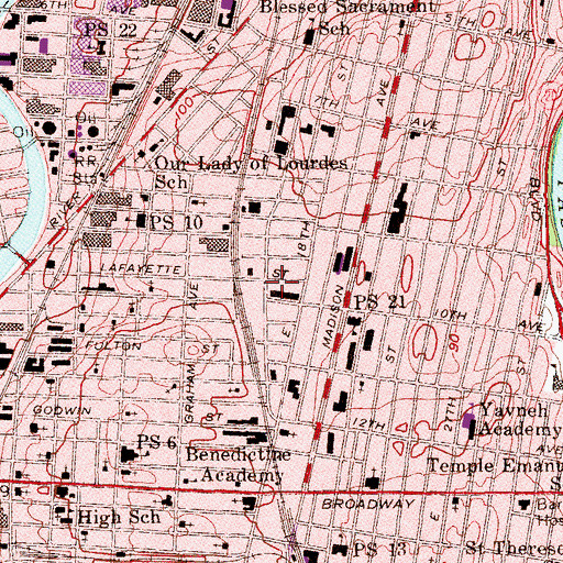 Topographic Map of Paterson Fire Department Riverside Firehouse, NJ