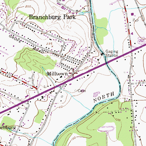Topographic Map of Branchburg Rescue Squad, NJ