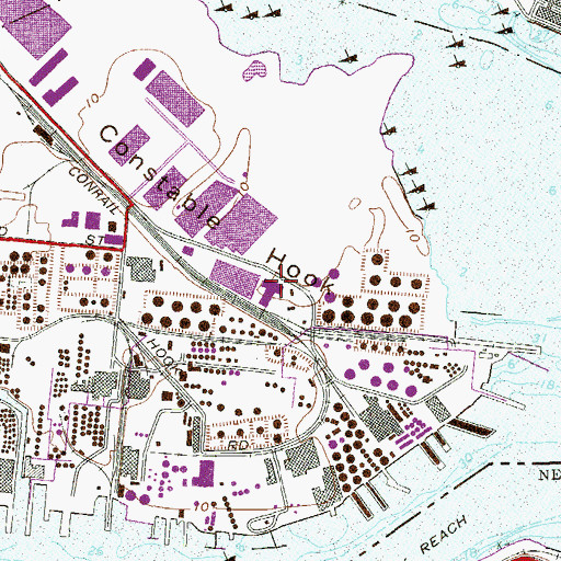 Topographic Map of Bayonne Fire Department Station 7, NJ
