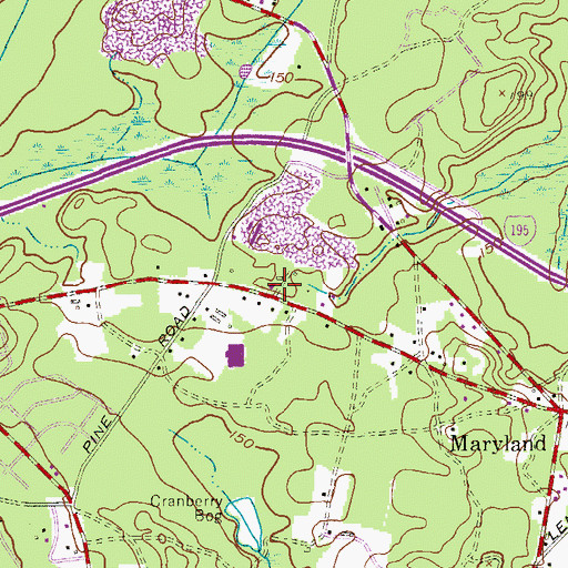 Topographic Map of Jackson Mills Volunteer Fire Company Station 2, NJ
