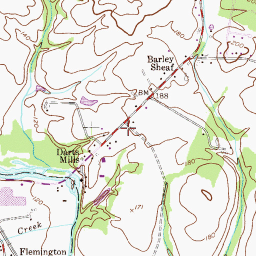 Topographic Map of Three Bridges Volunteer Fire Company Substation, NJ