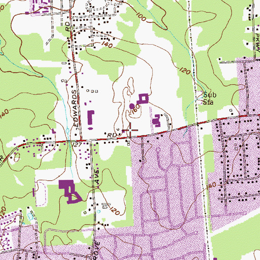 Topographic Map of Edison Division of Fire Station 4, NJ