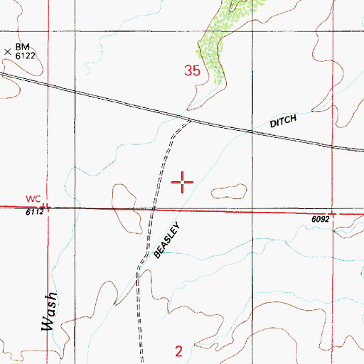 Topographic Map of Beasley Ditch, AZ