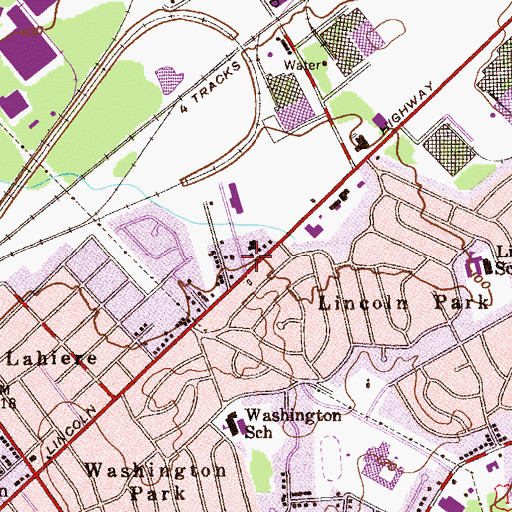 Topographic Map of Edison Division of Fire Station 2, NJ