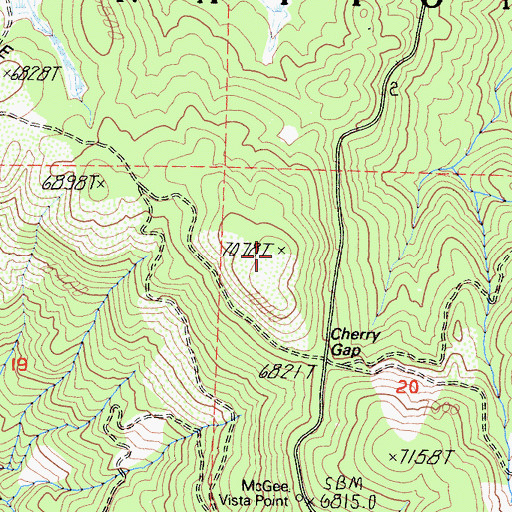 Topographic Map of Hoist Ridge, CA