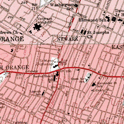 Topographic Map of Newark Fire Department Engine 26, NJ