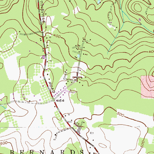 Topographic Map of Warren Township Fire Department - Mount Horeb Volunteer Fire Company 2, NJ