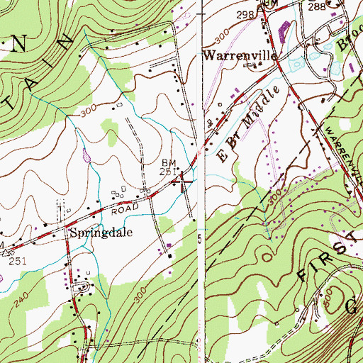 Topographic Map of Warren Township Volunteer Fire Department Washington Valley Volunteer Fire Company 4, NJ