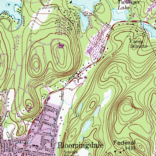 Topographic Map of Bloomingdale Fire Department Station 2, NJ