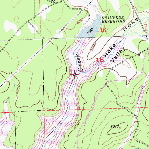 Topographic Map of Hoke Valley, CA