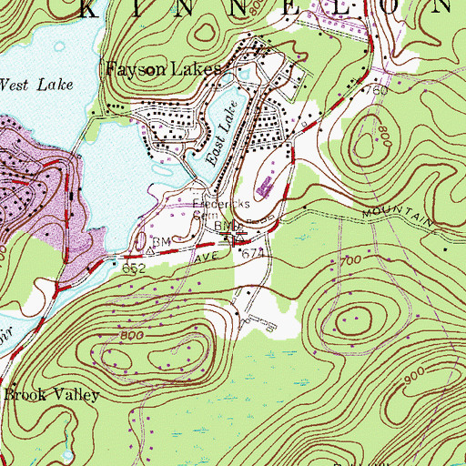 Topographic Map of Kinnelon Volunteer Fire Company 2, NJ