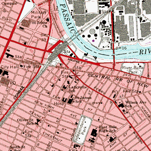 Topographic Map of Newark Fire Department Engine 5, NJ