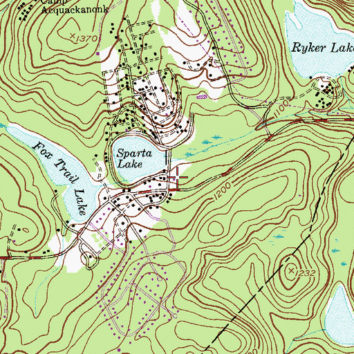 Topographic Map of Sparta Volunteer Fire Station Sparta Lake, NJ