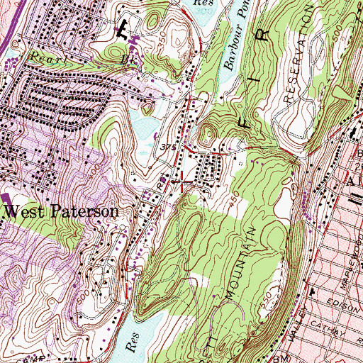 Topographic Map of West Paterson Fire Department Rifle Camp Fire Company 3, NJ